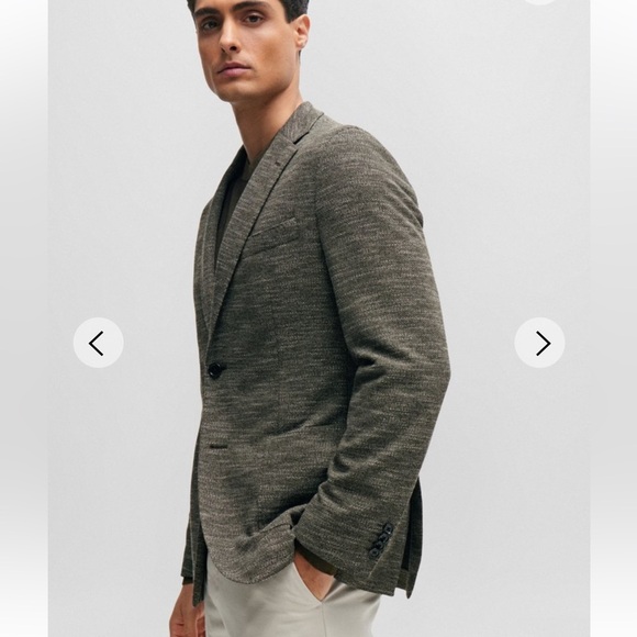 Boss Hugo Boss Slim FIT JACKET IN MICRO-PATTERNED STRETCH JERSEY 44R - Picture 3 of 17